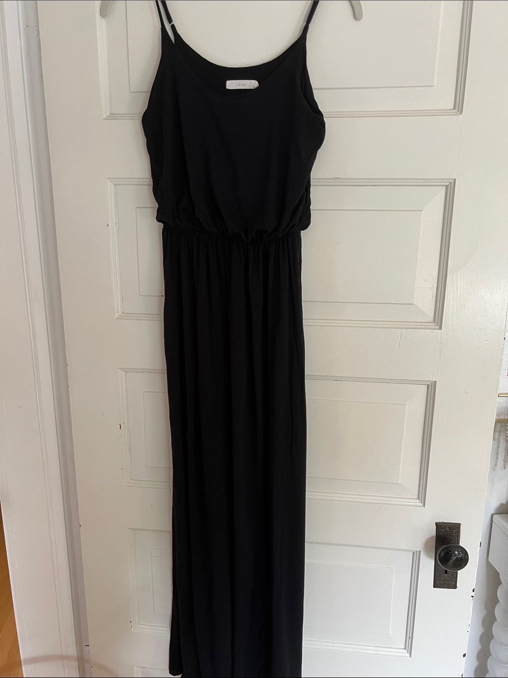 Lush Black Spaghetti-Strap Maxi Dress